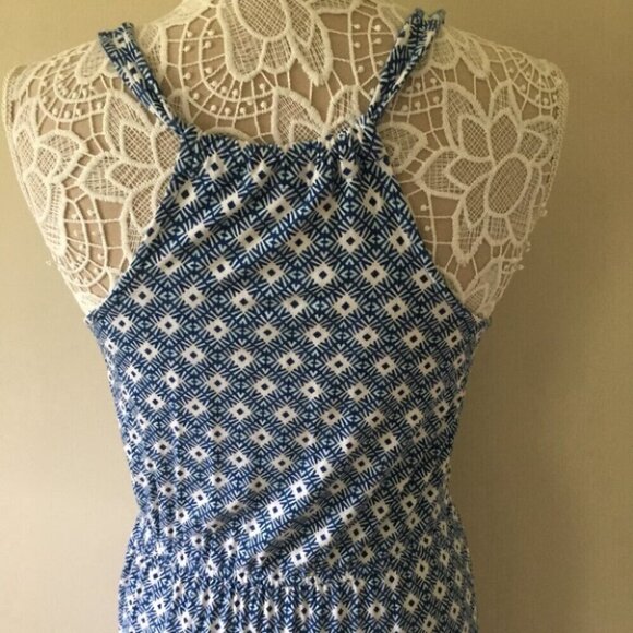 Old navy blue print tank Dress beach cover up - Picture 4 of 4